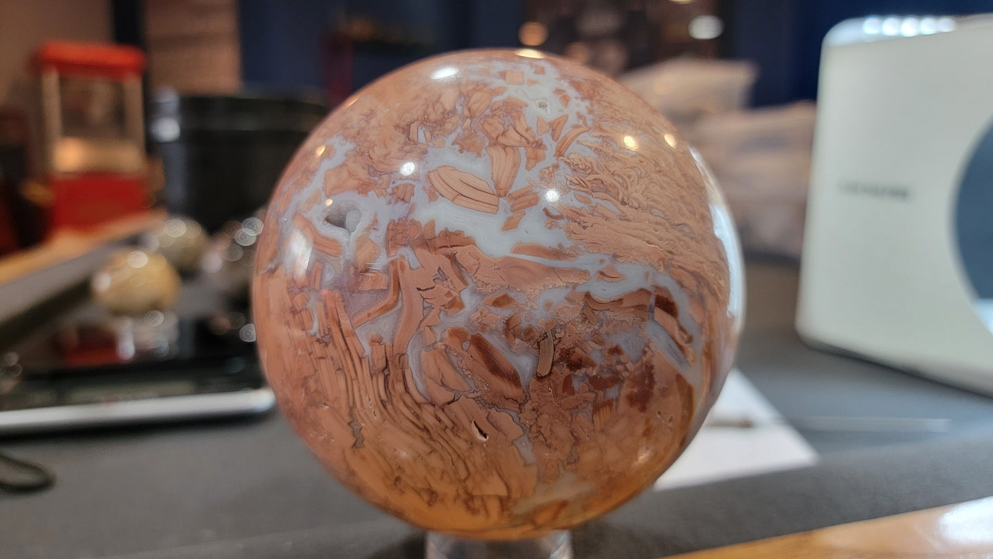 Cotton Candy agate sphere