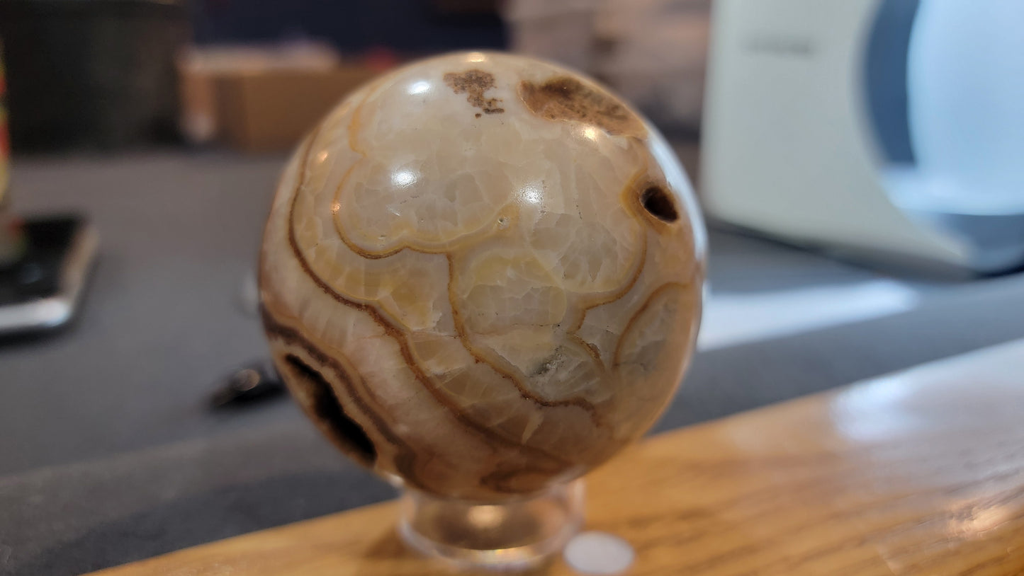 Utah travertine sphere
