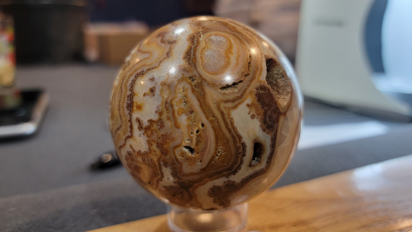 Utah travertine sphere