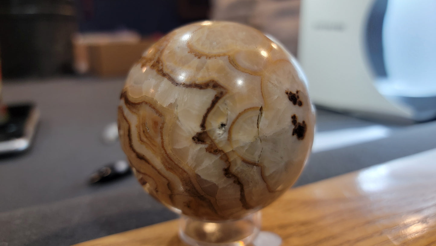 Utah travertine sphere