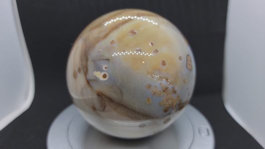 Polka dot agate sphere