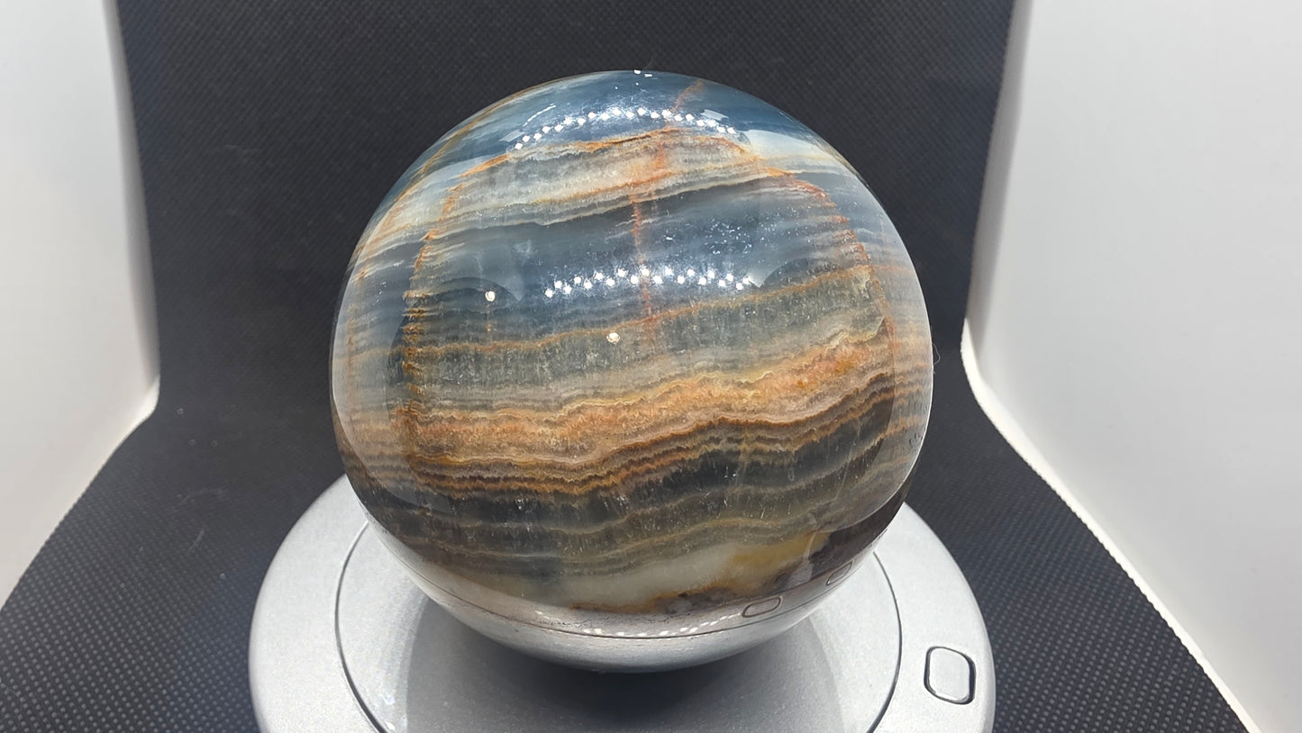 Lemurian blue onyx sphere