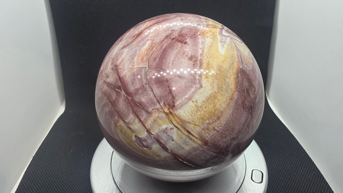 Banded ryolite (Wonderstone) sphere