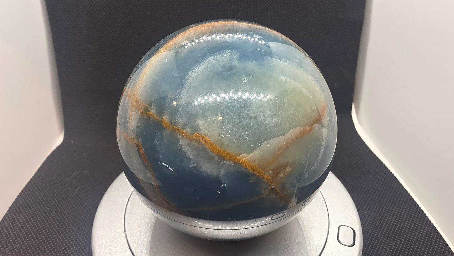Lemurian blue onyx sphere