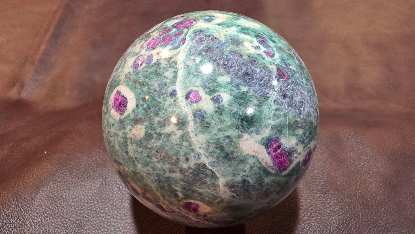 Ruby's in fuchsite sphere