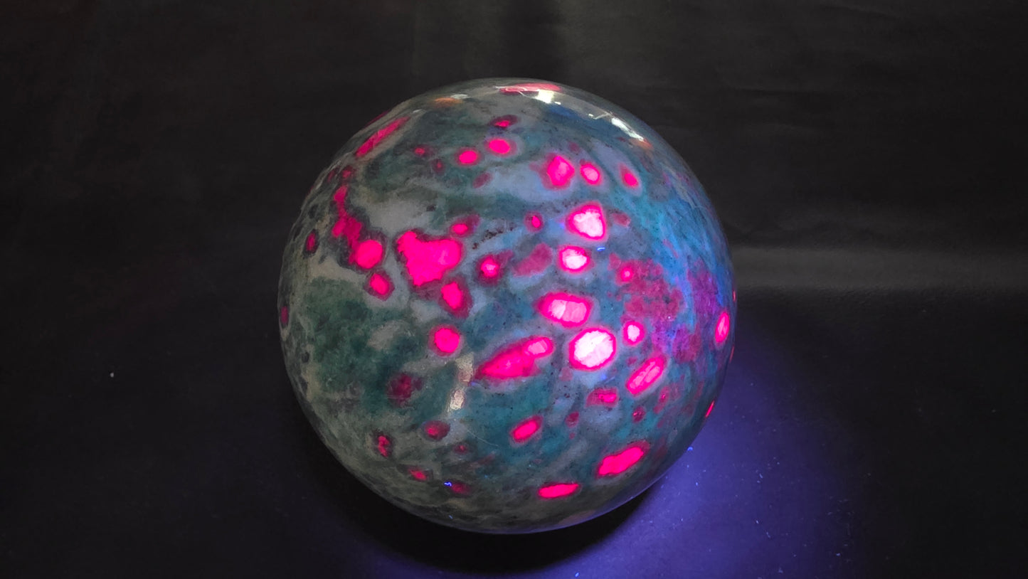 Ruby's in fuchsite sphere