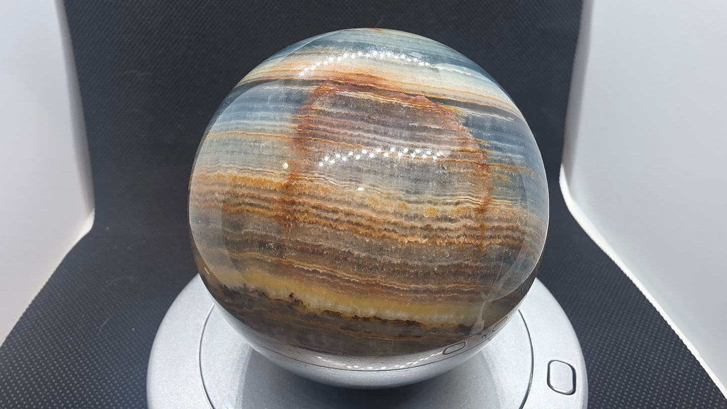 Lemurian blue onyx sphere
