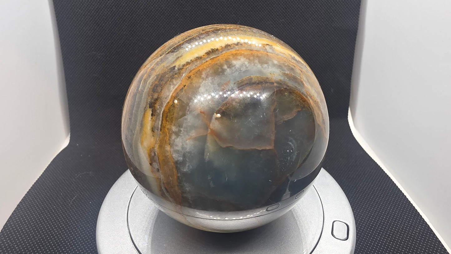 Lemurian blue onyx sphere