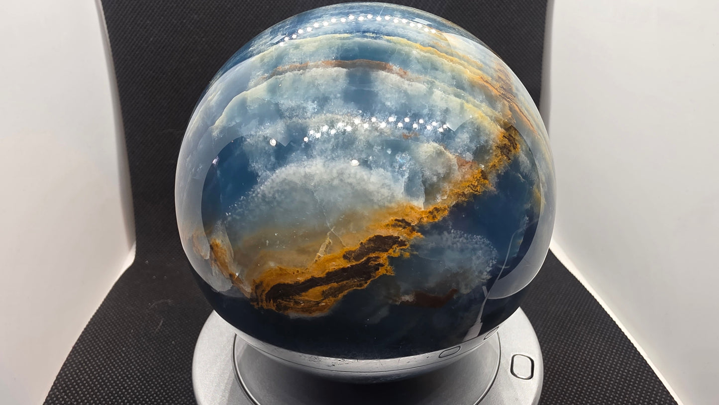 Lemurian blue onyx sphere