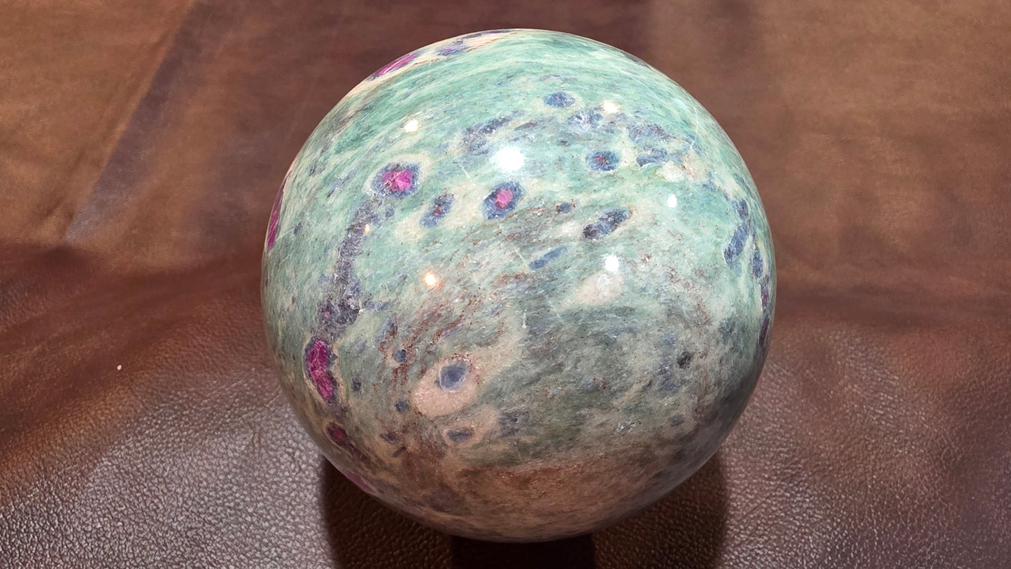 Ruby's in fuchsite sphere