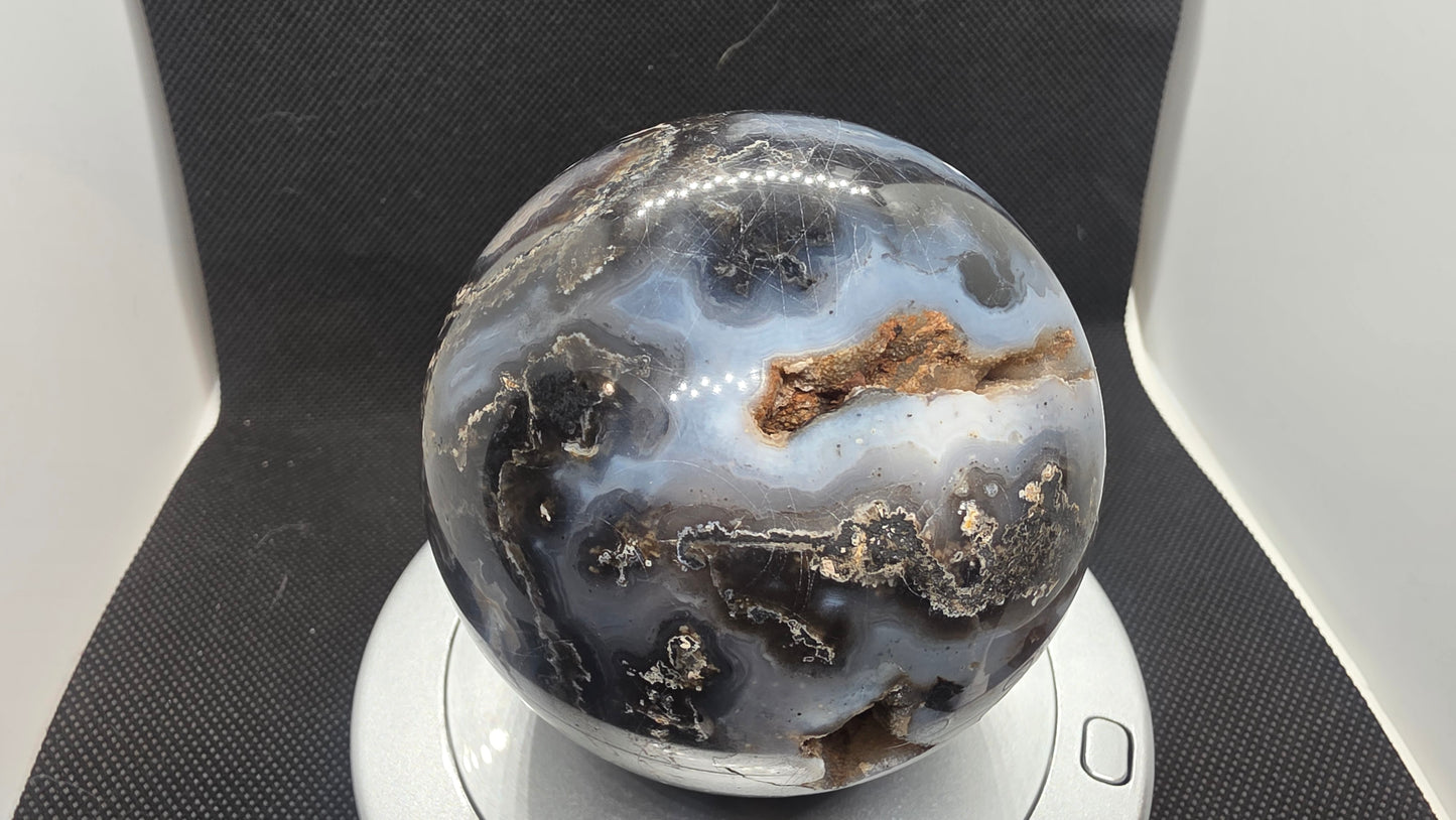 Volcano agate sphere